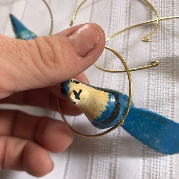 Vtg Blue Jay Bird Hanging Decor - Picture 12 of 13